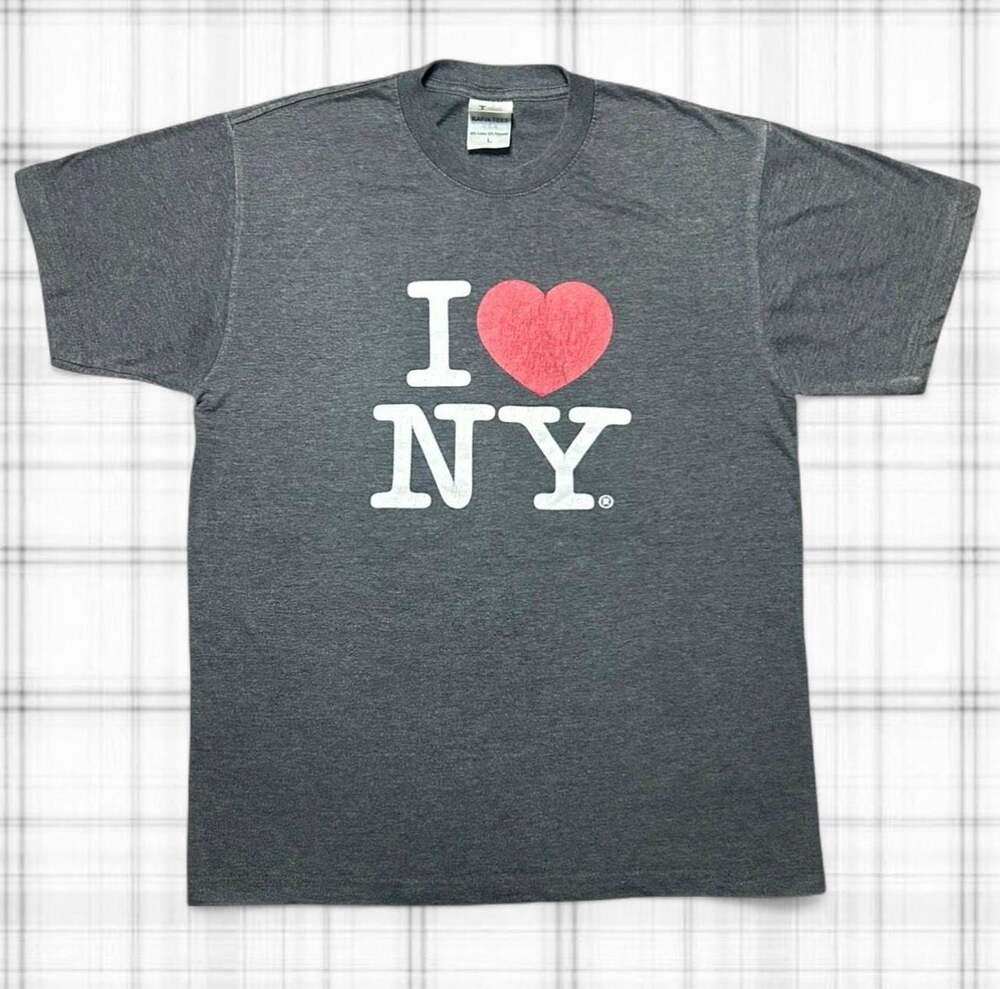 Rafia Tees I Love NY Officially Licensed Heather Charcoal Graphic T-Shirt